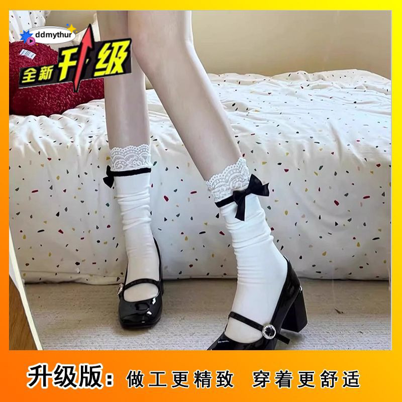 Black straight line with shallow mouth thick Mary Jane high heels, women's 2024 spring/summer new French niche style single shoe ddmythur