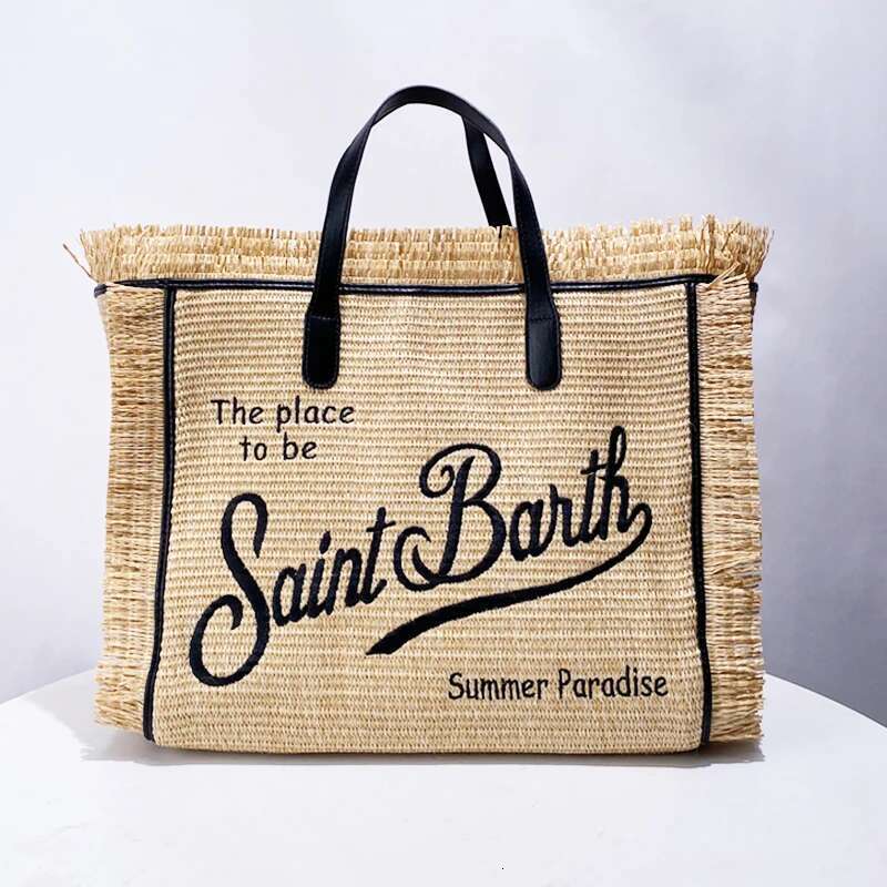 Straw Handmade Weave Bags For Women Designer Handbag Purses 2024 New Casual Letter Tassel Decoration Large Capacity Tote