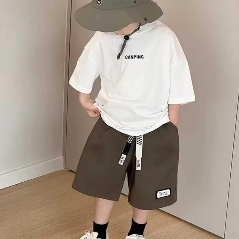 Summer childrens T-shirts cartoon characters boys and girls loose crew members short sleeves American streetwearT250320