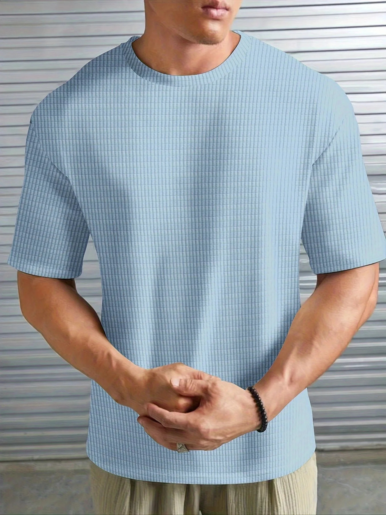 Summer o Collar T-Shirt Mens Fashion Breathable Half Sleeve Top Solid Color Thin casual Cool Quick dry Short Sleeve T-Shir 250319