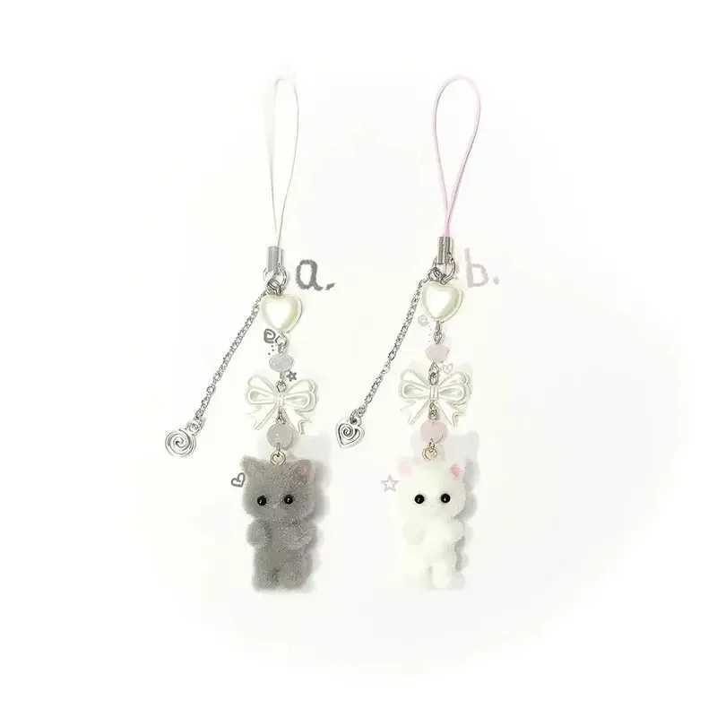 Baby calico critters matching phone charm cottage core cute kitten keychain y2k handmadeXJ250319