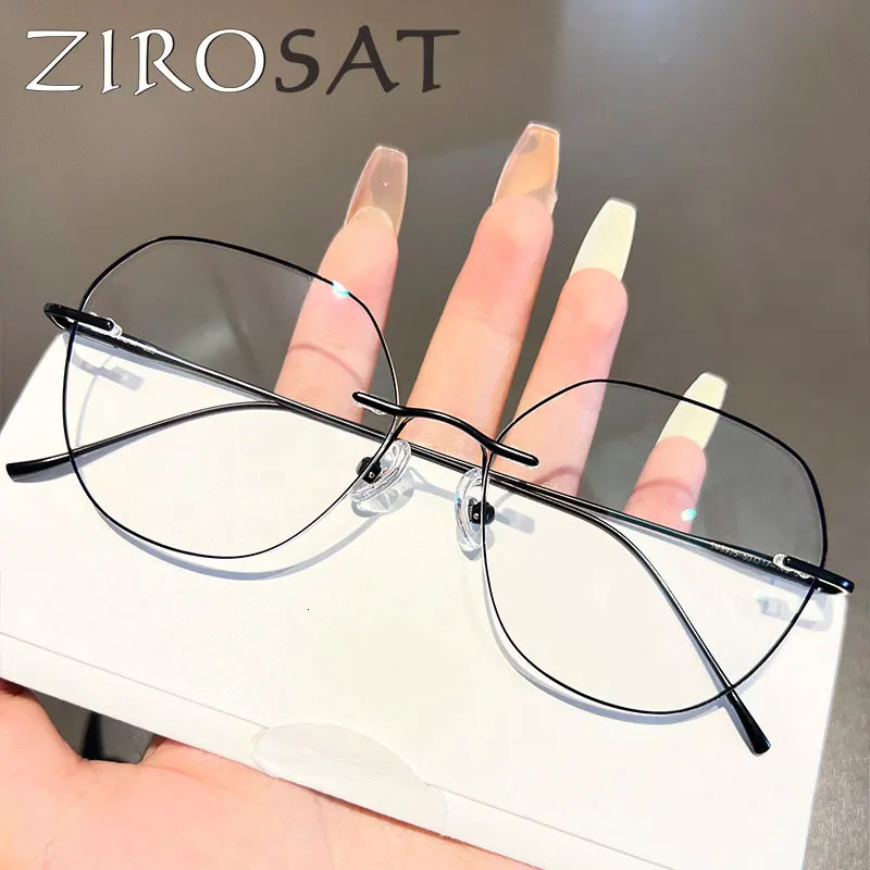 ZIROSAT 8925-B Tint Lenses Myopia Glasses Reading Glasses Rimless Glasses Frame for Men or Women 250228