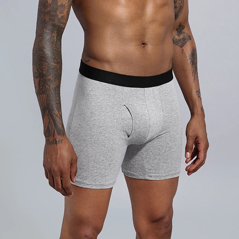 Mens long boxers cotton mens underwear home printed loose sexy shorts 250320