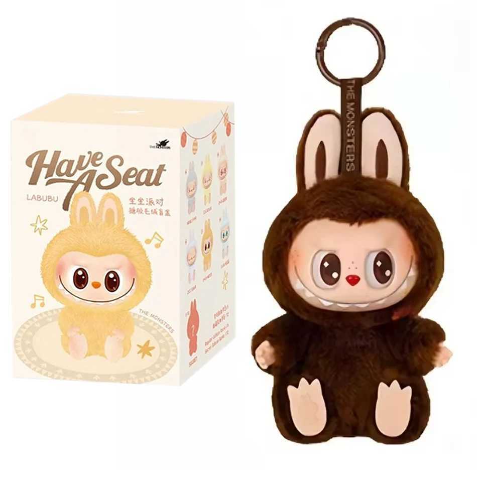 Labubu blind box has a seat series vinyl pendant doll model toy cute monster replicated keychain toy birthday giftXJ250319