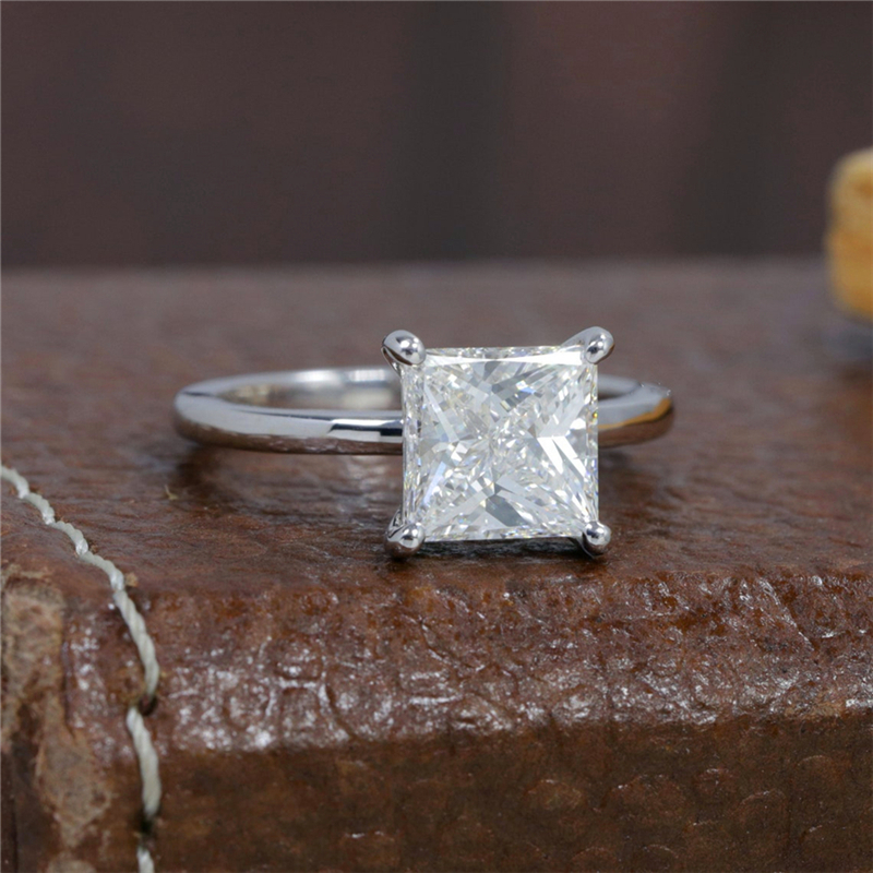 Jewelry 1.5 Carat IGI Certificate Womens Gold Ring E VS1 Princess Cut Solitaire Engagement Wedding Ring HPHD Diamond