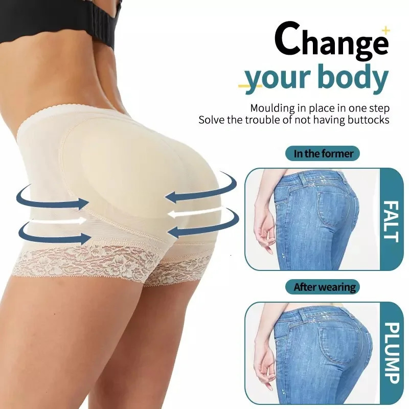 Women Butt Lifter Panty Fake Buttock Body Shaper Padded Underwear Lady Lift Bum High Waist Tummy Control Hip Panties 250320