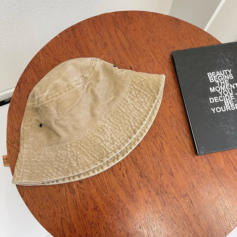 Washed Denim Bucket Hat Women Fishermans Hat Bucket Hat Unisex Bob Caps Hip Hop Gorros Men Panama Windproof Bucket Hat Outdoor 250320