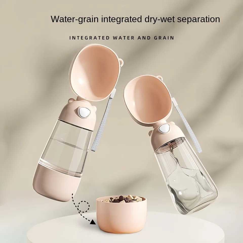 Portable water bowl with food dispenser food grade materials travel for dogs and cats pet water bottles pet dog supplies with food dispenser Y250319