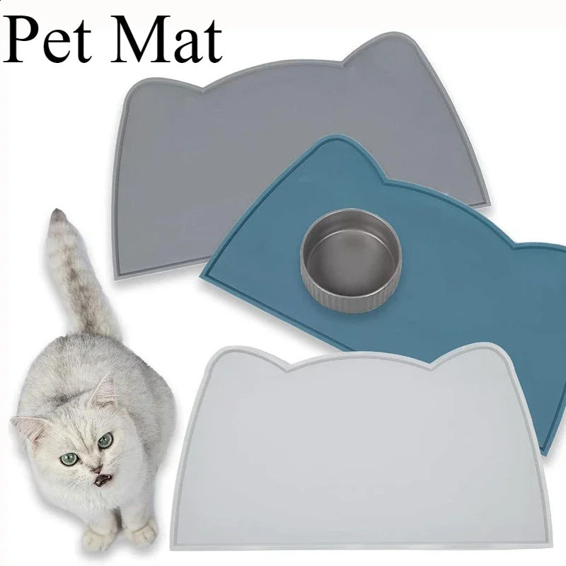 Food grade silicone cat dustproof easy to clean and dog bowl mat waterproof leak proof anti slip pet 250312