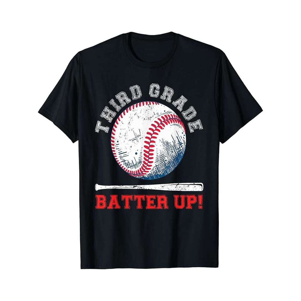 Designer T shirt 3rd Grade Batter Up Baseball Back To School Students Mens T-Shirt - 220g Tshits
