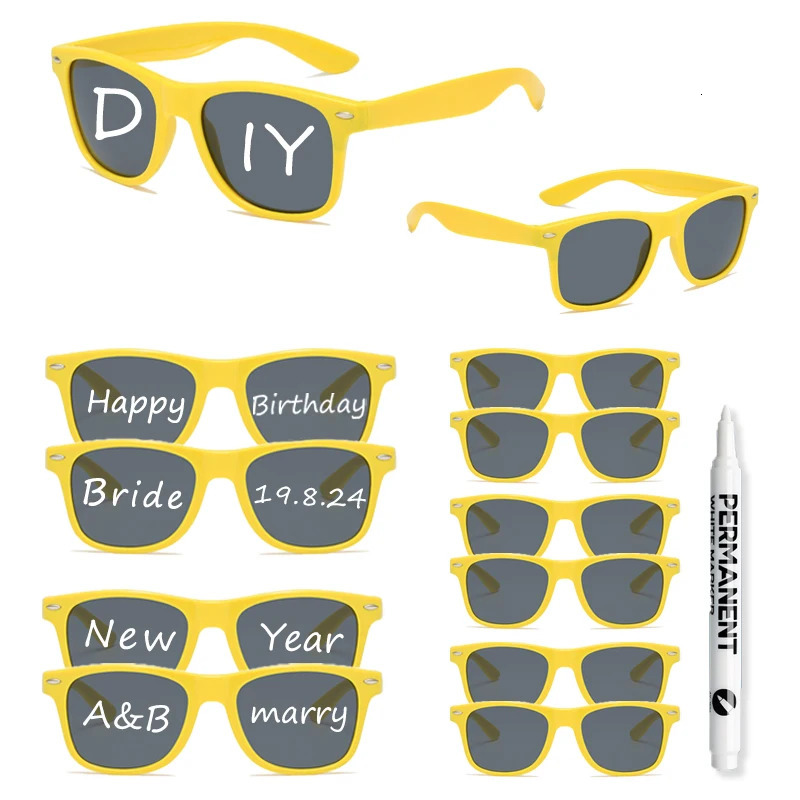 KAMMPT 12 Pairs Per Set Fashion Candy Color Sun Glasses Women DIY Bride Decor Shades Festival Props Party Gifts Sunglasses 250318