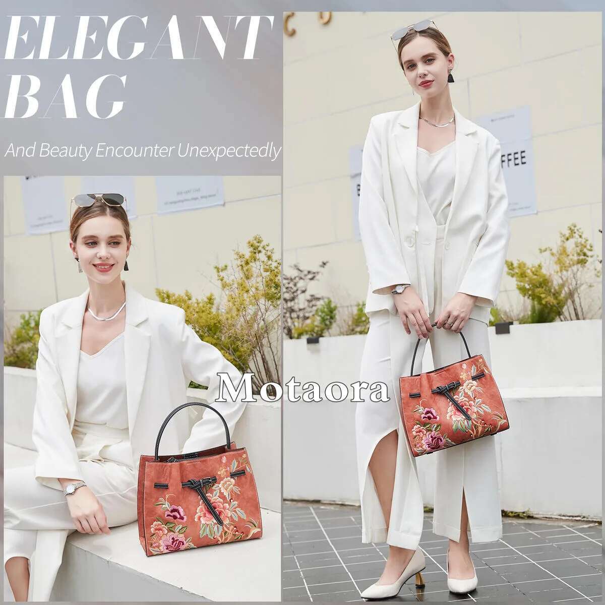 MOTAORA Vintage Chinese Embroidery Leather Shoulder Women Large Capacity Crossbody Bucket Bag Ladies Fashion Handbag NEW