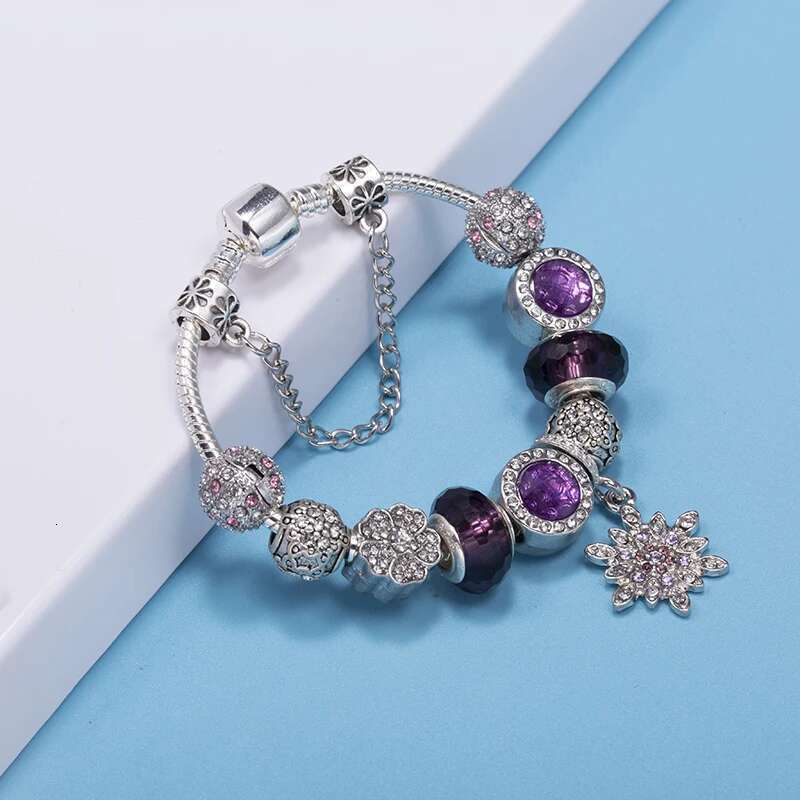 High-Quality Classical Snowflake Charm Bracelet With DIY Brand Bracelets Bangles For Women Men Girl Jewelry Gift Dropshipping