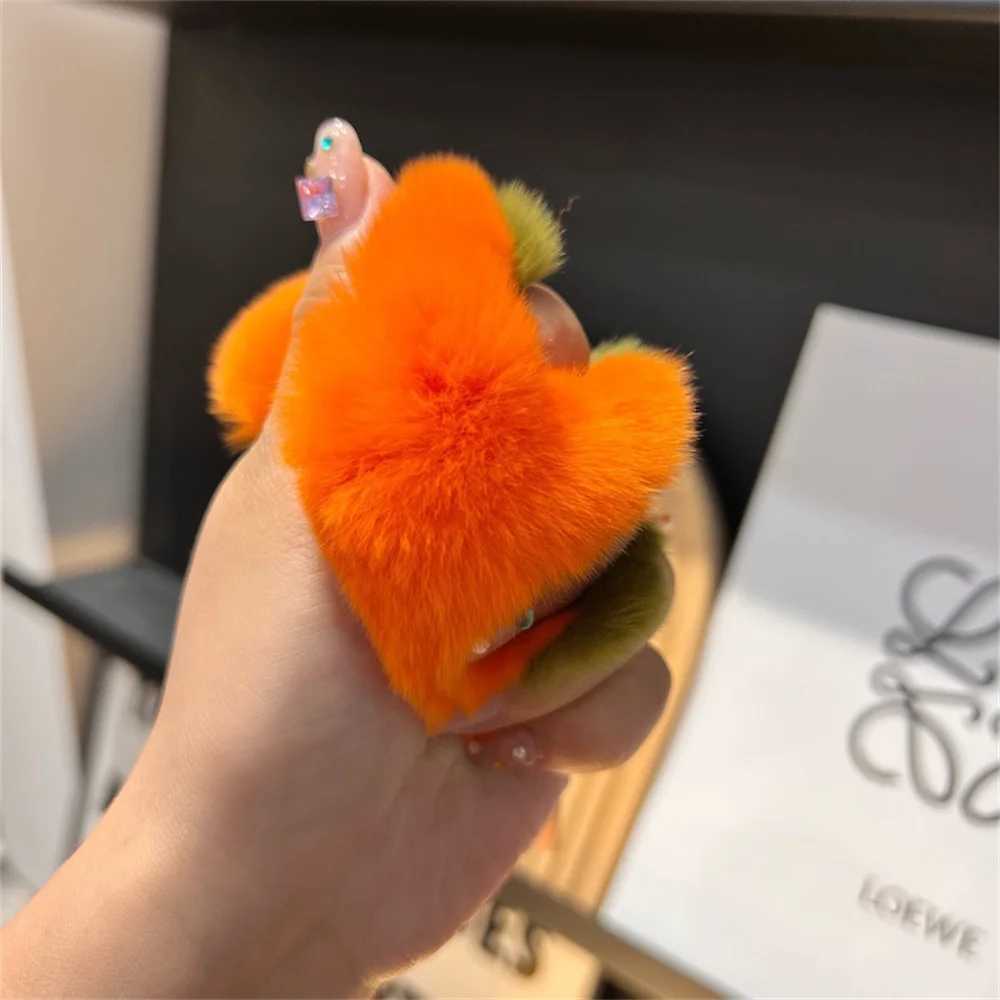 Persimmon Plush Pendant Colorful Persimmon Plush Keychain Soft Fruit Doll Decorative Backpack Lucky Blessing Band for KidsXJ250319