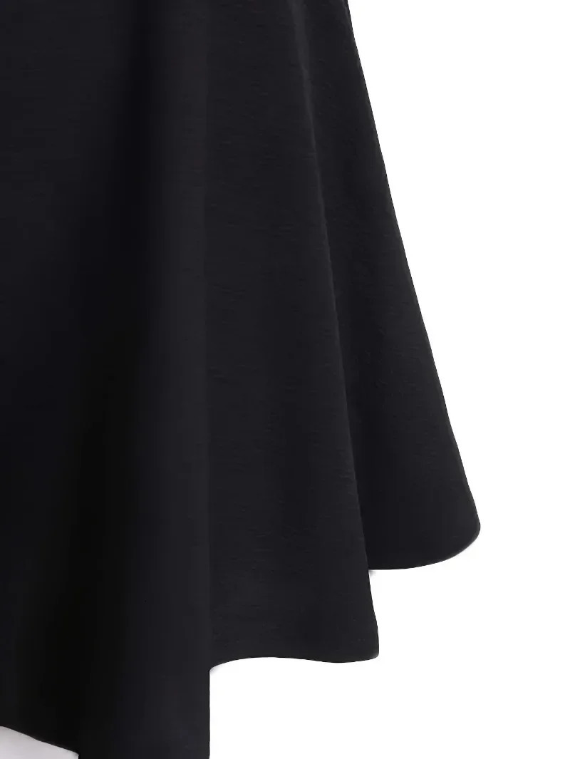 Womens Fashion Plus Size 1XL-5XL Preppy Skirt Ladies Casual Solid Elastic High Rise Slight Stretch A-line Mini Skirt 250320