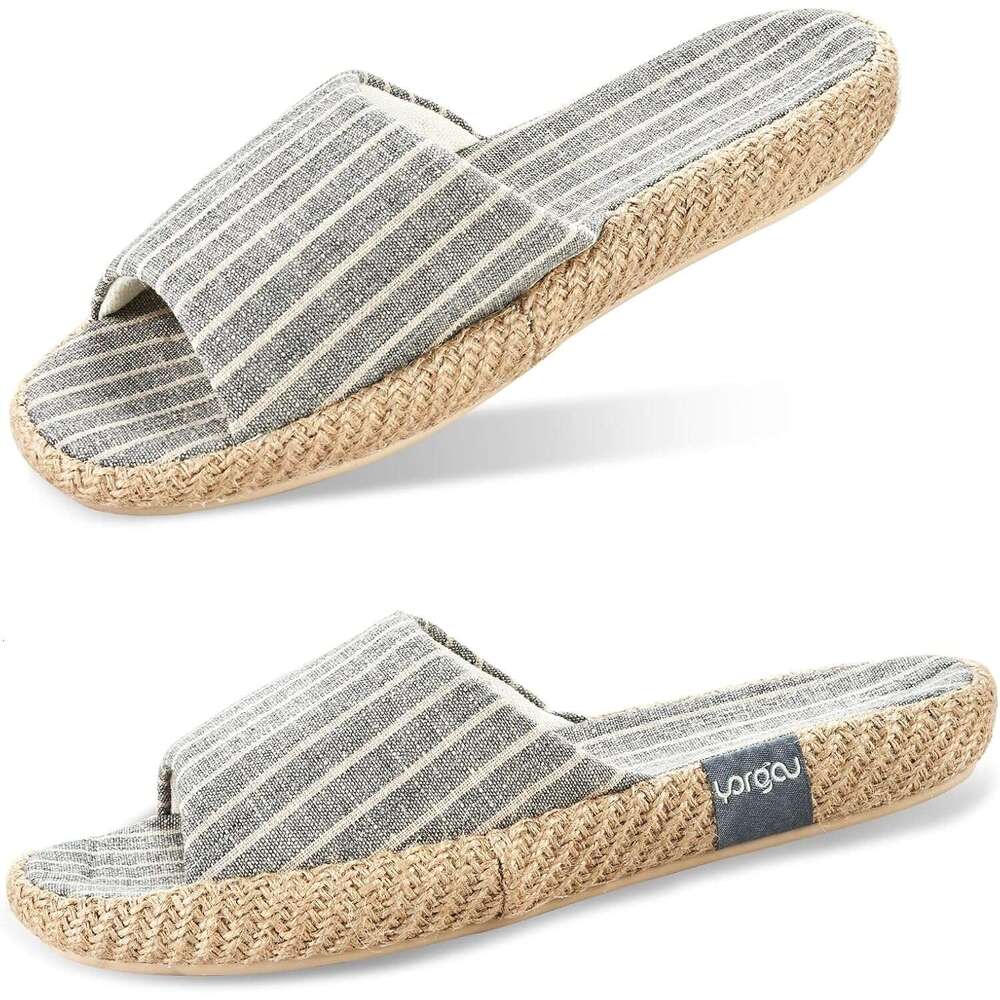 Summer for Indoor Open Toe Women House Slippers Cotton and en Shoes Breathable Home TPR Outsole