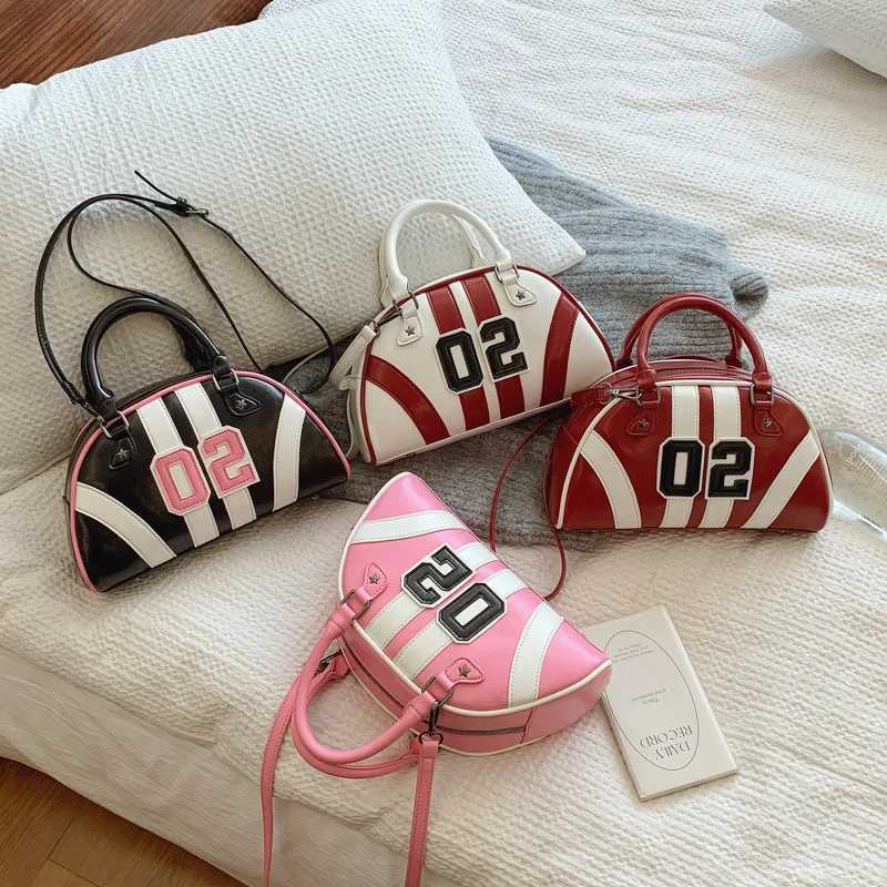 2024 New Korean Fashion Splicing Womens Casual One Shoulder Pillow Bag Y250319