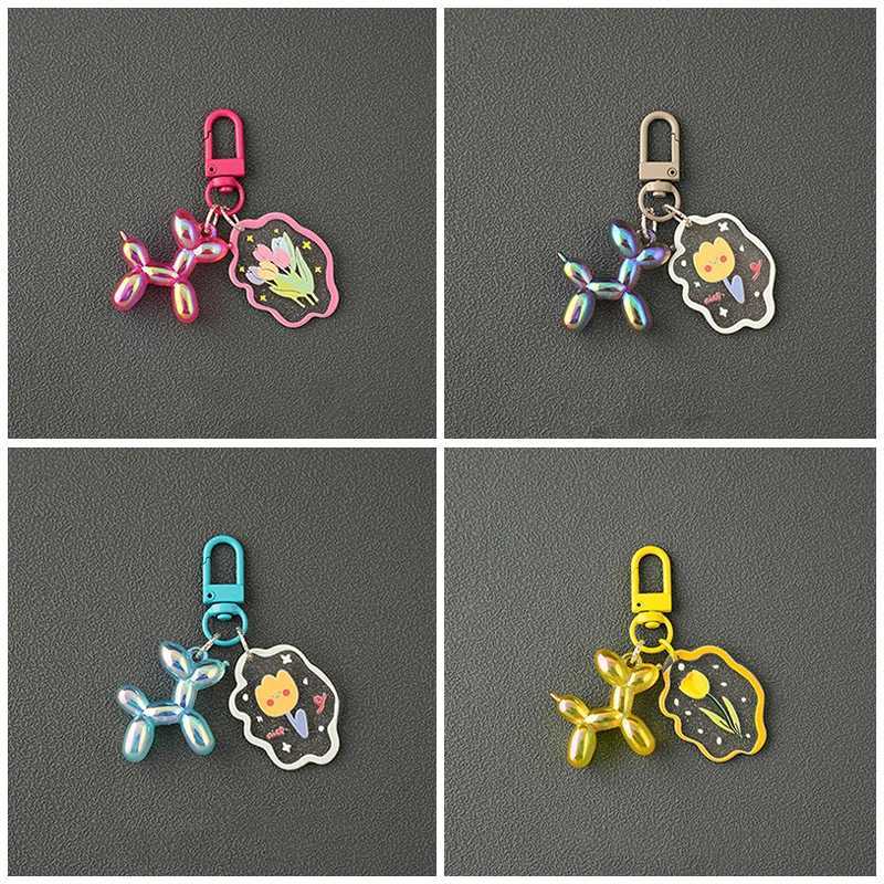 Cartoon Dog Keychain Sweet Fashion Candy Colorful Keychain Female Bag Pendant Cute Animal Phone Chain Keychain Jewelry GiftXJ250319