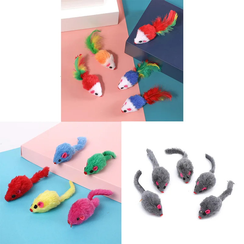 10 plush simulation mice interactive cat pets teasing toy supplies cats playing with toys 250320