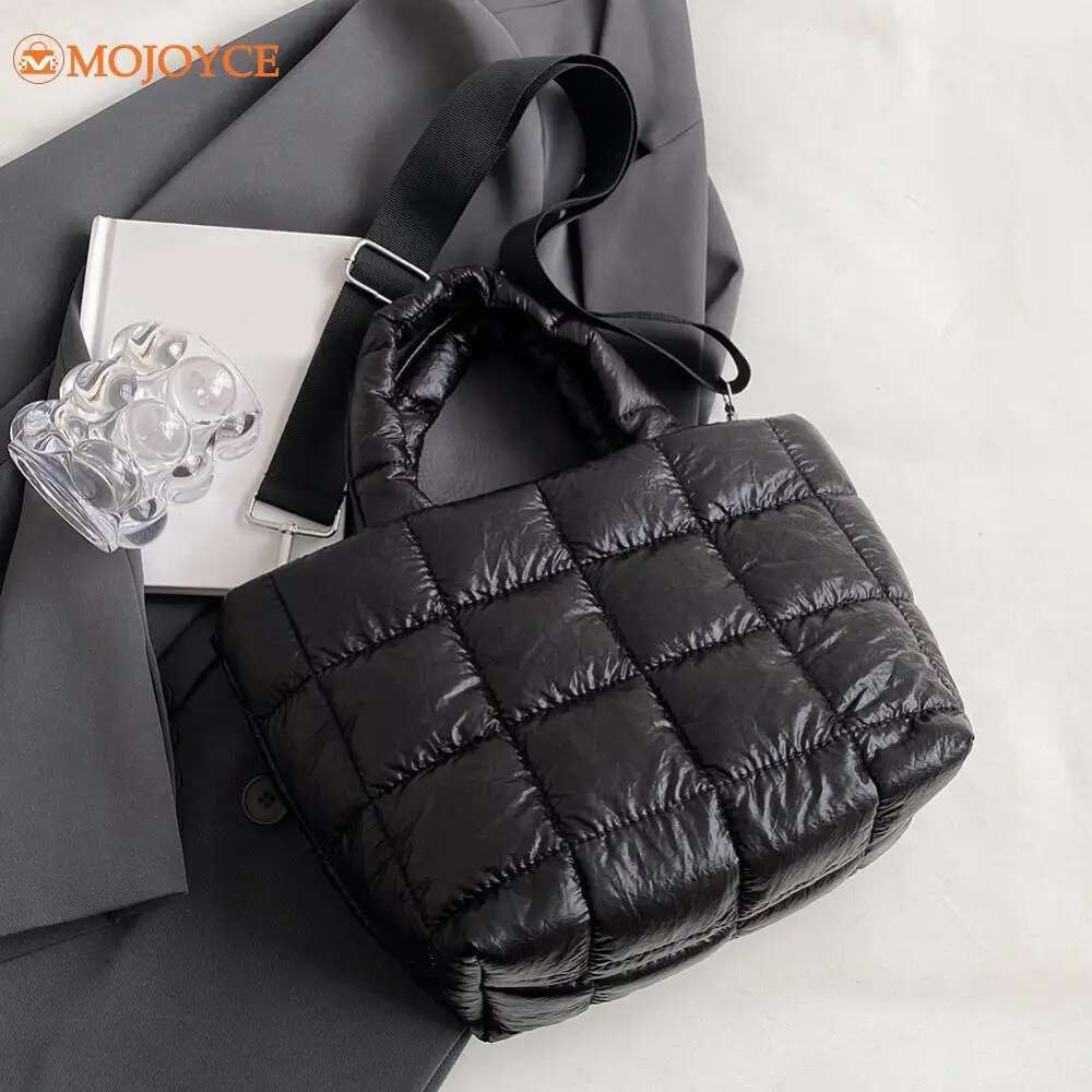 Quilted Padded Tote Nylon Solid Satchel Quality Puffer Crossbody Bag Women Small Shoulder Bags Ladies Large Capacity Handbag