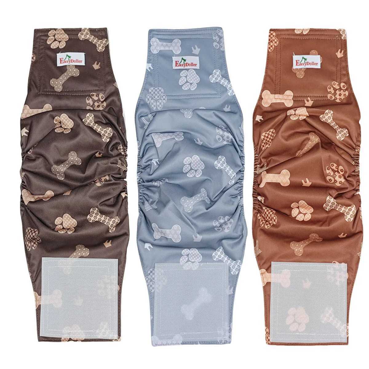 5 Reusable Mens Dog Diapers with Cute Paw Printing Pet Dog Diapers with Abdominal Packaging Leak proof Puppy Training Diapers Sanitary Pants Y250320