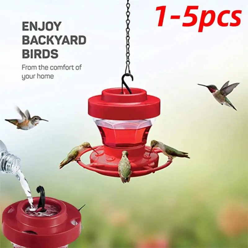 Hummingbird feeder with 8 feeders suspended bird ant and bee anti flower shape outdoor hummingbird in the garden 250320