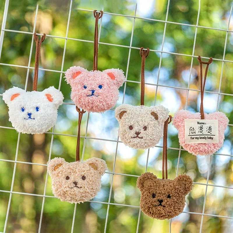 1 cute name tag cartoon bear pendant plush bear toy backpack pendant plush keychain pendant plush doll bag decorationXJ250319