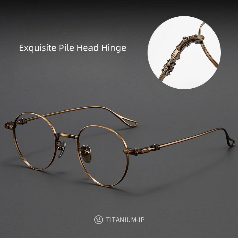 FIRADA Fashion Comfortable Round Glasses Retro Pure Eyeglasses Optical Prescription Eyewear Frame Men BK-GP401-C 250228