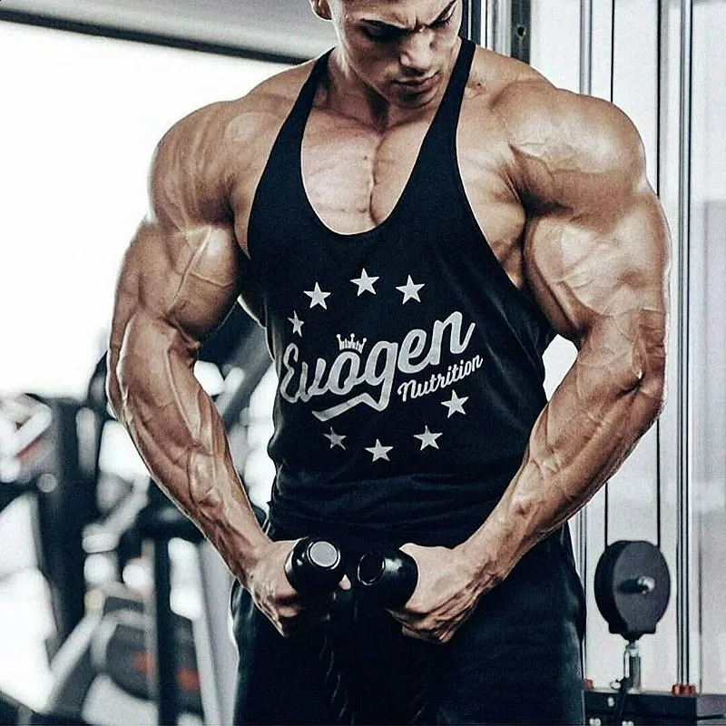 Mens sports vest cotton underwear gym top sleeveless mens fitness running sweater 250319