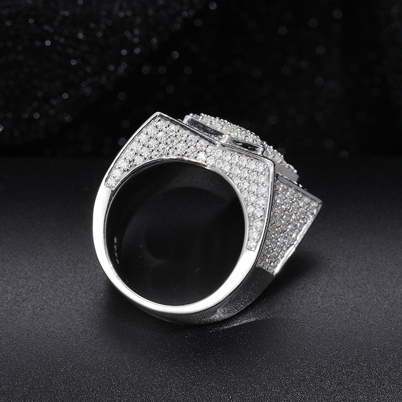Fine Jewelry VVS1 With Certificate Moissanite Star Rings For Men 925 Sterling Silver Moissanite Rings Hip Hop Jewelry