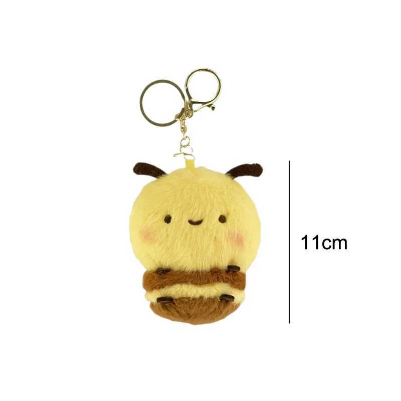 1 charm filled cute fluffy decoration bee pendant car toy keychain plush doll childrens holiday giftXJ250319