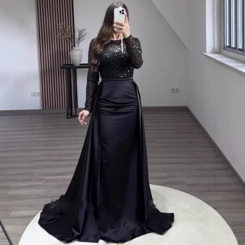 Clothing Women's Banquet Long Sleeved Temperament Socialite Annual Meeting Host Aura Queen Sequined Evening Dress