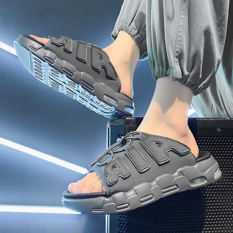 Air Cushi Slippers Summer Men Sandals Thick Sole Beac Flats Cloud Slides Sports Slippers Outdoor Man Sneaker Shoes Y250320