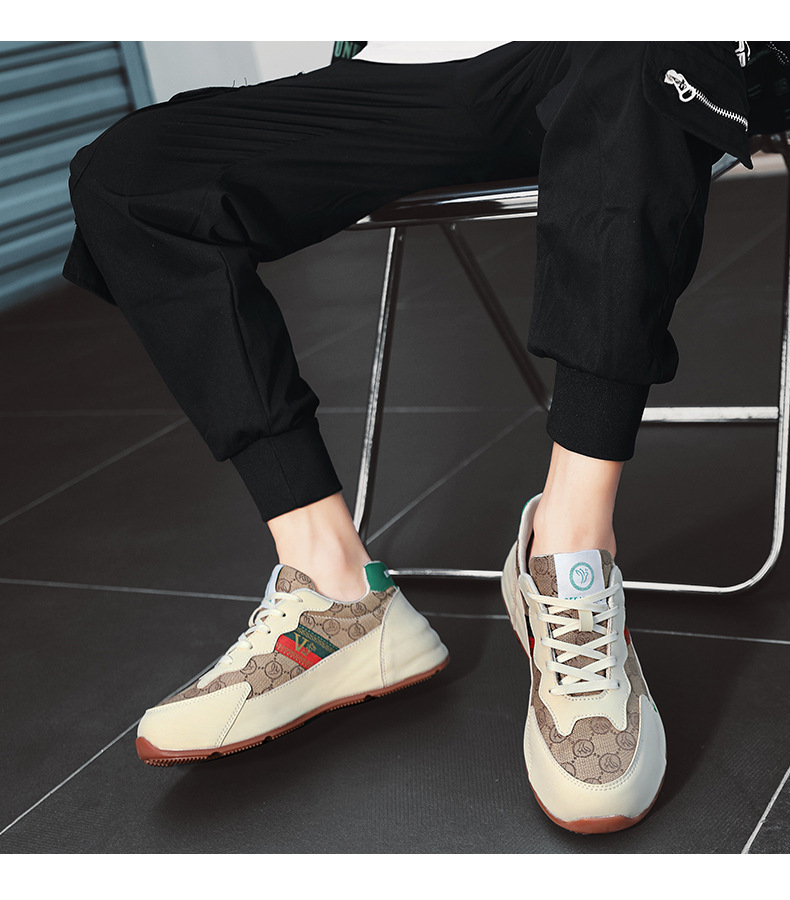2025 Couple style all-match casual breathable sole shoes spring trendy personality height-increasing daddy shoes new style sports men's shoes