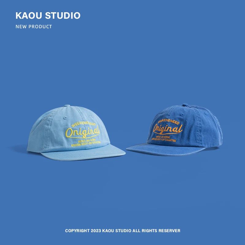 Baseball Cap Spring and Autumn Soft Top Embroidery Men and Women All-Matching Street Peaked Cap Wide Brim Sunshade 250228