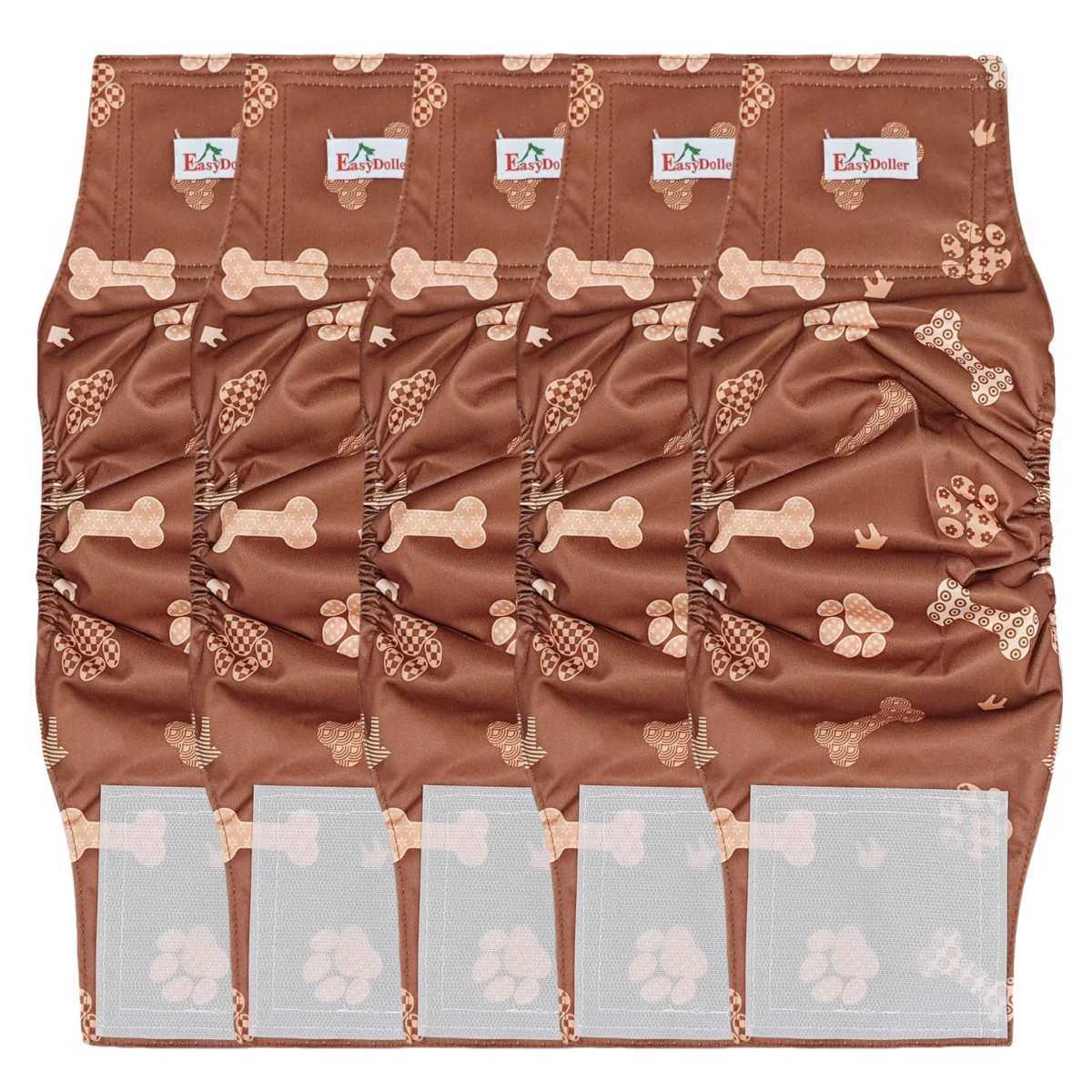 5 Reusable Mens Dog Diapers with Cute Paw Printing Pet Dog Diapers with Abdominal Packaging Leak proof Puppy Training Diapers Sanitary Pants Y250320