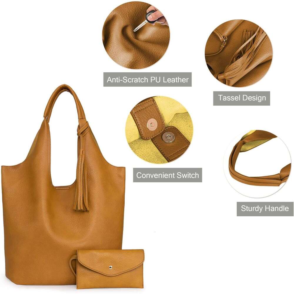 Slouchy Hobo Bags for Women Soft Designer Shoulder Purses Ladies Top Handle Handbag