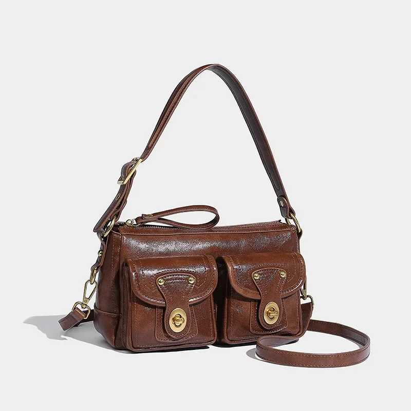 Korean style fashion Versatile womens handbag retro niche design sexy shoulder bag Y250319