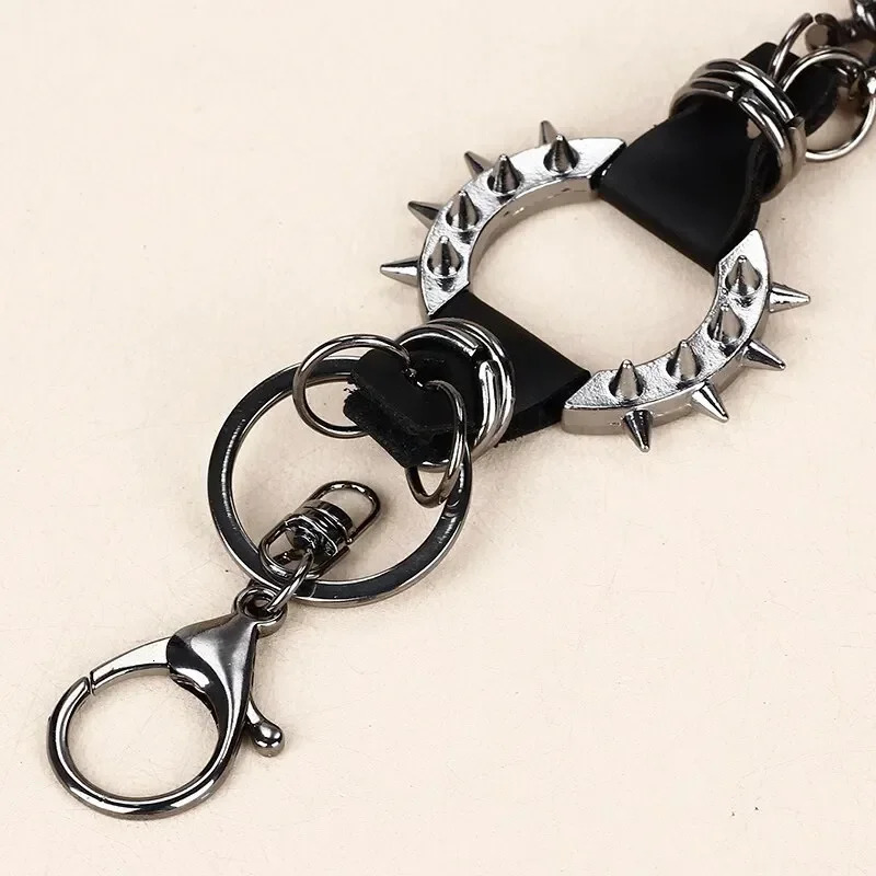Punk Waist Chains Rock Hip Hop Spiked Pant Trouser Chain Pendant Retro Cool Metal Punk Rock Belts Apparel Handbag Decoration 250320
