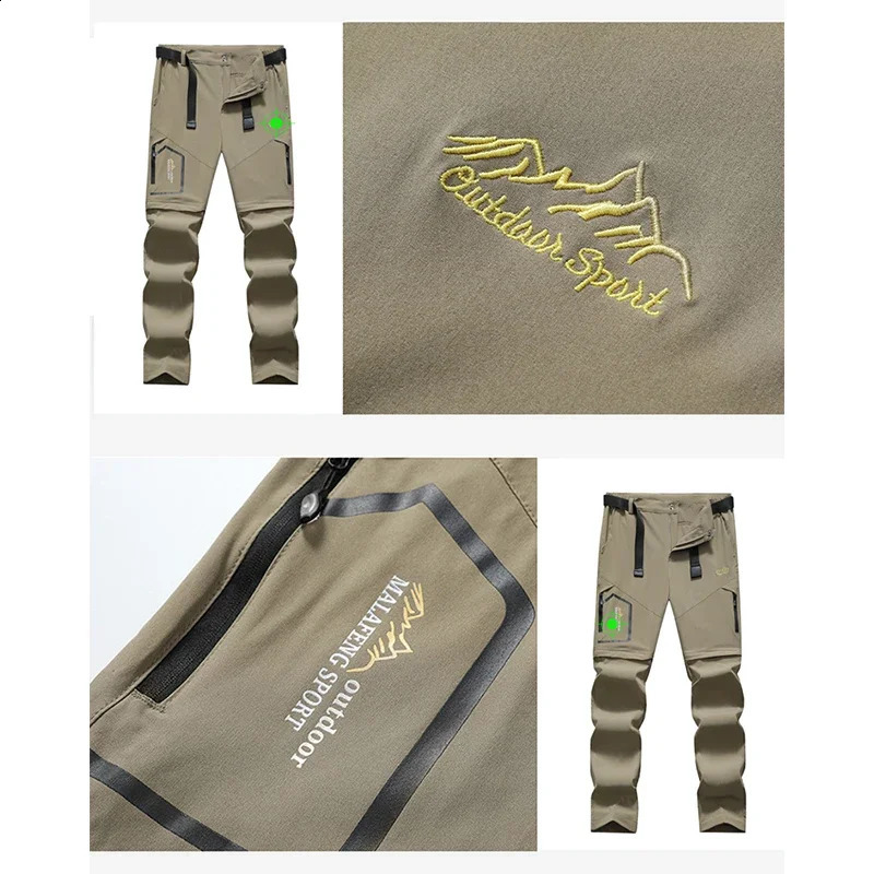 UETEEY Men Women Spring Hiking Pants Camping Trekking Trousers Quick Dry Breathable Outdoor Detachable Two Sections Couple 250319