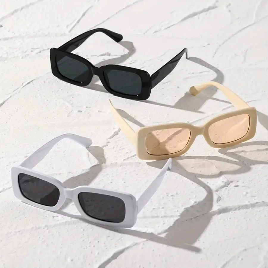 3PCS Square fashion Women Sunglasses Y2K Hip Hop Vacation Beach Party Decoration Glasses Men 250320