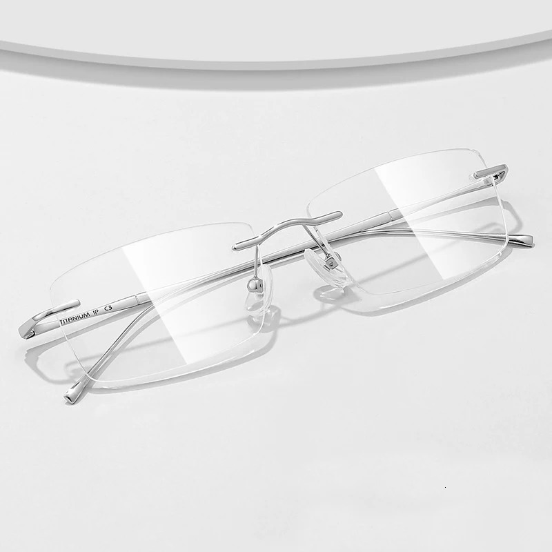 Ultra light pure frameless glasses frame anti blue light optical frame customized prescription mens glasses 250228