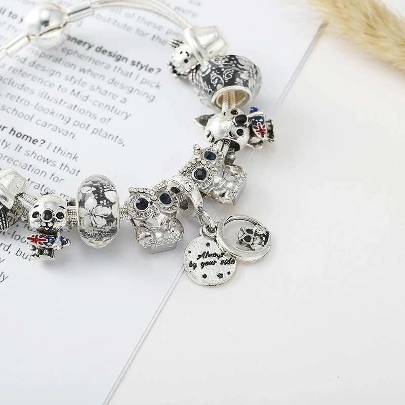 Silver Color Cute Owl Cactus Beads Charm Bracelet For Women With Multi-layer Snake Chain Bracelets Bangles As Child Jewelry Gift