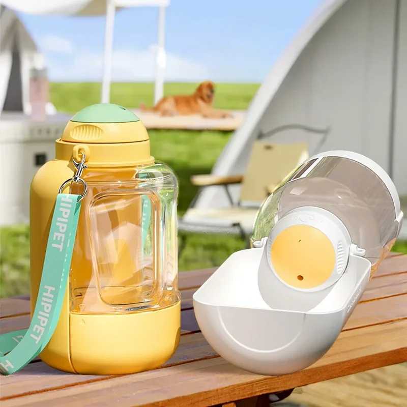 New dog ton large capacity pet out drinking pot cat water dispenser portable water cup water and food integrated bowl Y250319