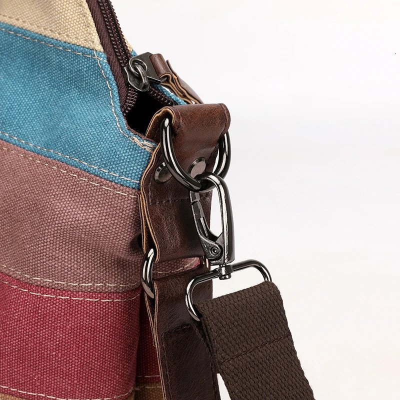 Womens Crossbody Shoulder Bag Vintage Messenger Bags Canvas Patchwork Color Tote Bag Handbags Purse bolsas feminina R250320