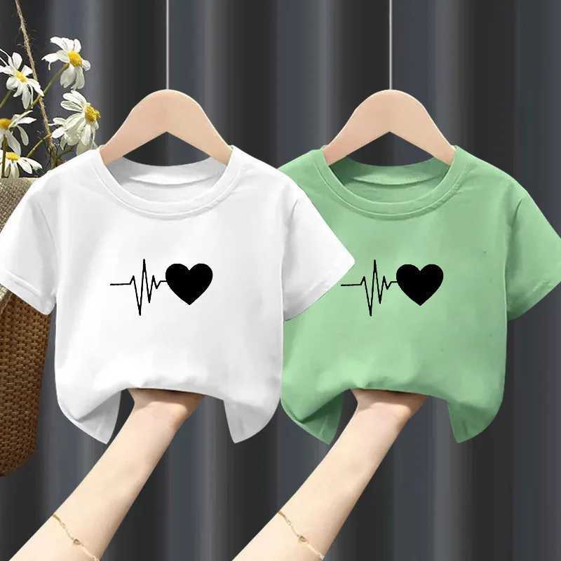 Girls short sleeved T-shirt summer new pure boys white summer big boys fashionable girls clothingT250320
