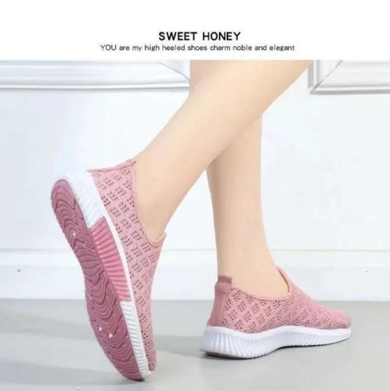 Women's Summer Comfort Ladies Mesh Breathable Sneaker Socks Lig ht Casual Sports Sh oes Flat Women Loafers