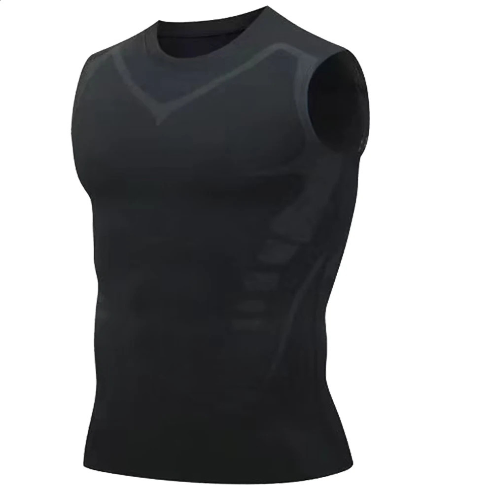 Mens printed vest compression shirt Christian sports quick drying Tshirt gym running basic layer 250319