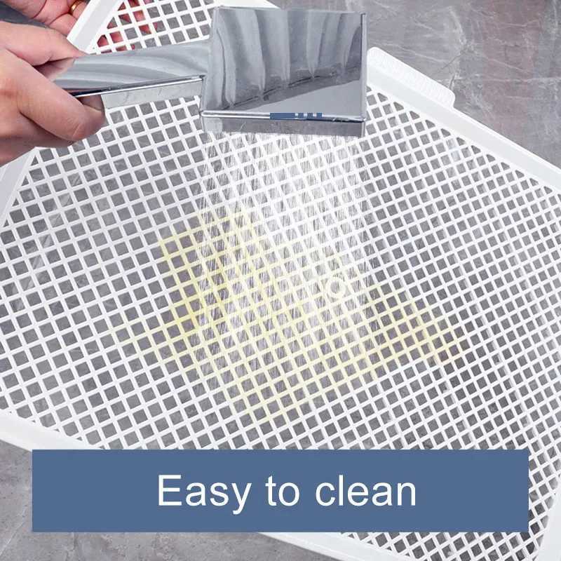 Pet dog toilet plastic urine pad holder with detachable mesh reusable dog toilet bowl oversized dog toilet tray used for pet products Y250320