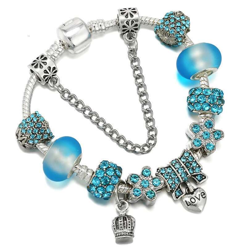 New Trendy Charm Bracelets With Rhie Key Lock Pansy Brand Bracelet For Women Men Girlfriend High Quality Jewelry Gift